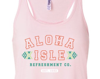 Aloha Isle - Camiseta sin mangas con espalda cruzada holgada - Camiseta inspirada en Disney Magic Kingdom Adventureland Dole Whip Park Snacks