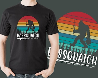 Bassquatch T-Shirt - Bigfoot Fishing Graphic Tee