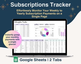 Monitoraggio degli abbonamenti: modello di Fogli Google (download digitale)