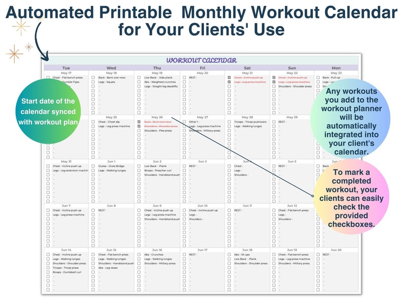 Modèle d'entraîneur personnel, suivi des clients, plan d'entraînement imprimable, suivi de la perte de poids et de l'exercice pour instructeur de fitness, coach en bien-être image 7
