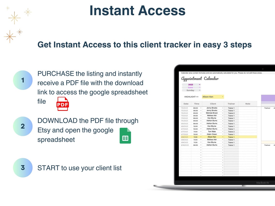 Personal Trainer Client Tracker Spreadsheet, Customer Intake Form ...