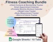 Personal Trainer Template, Client Tracker, Printable Workout Plan, Weight Loss and Exercise Tracking for Fitness Instructor, Wellness Coach