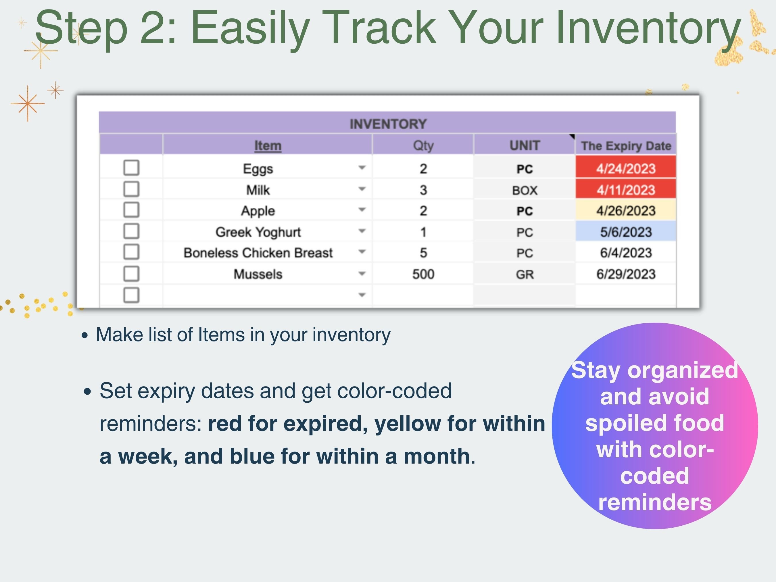 Prep Log Monthly Meal Planner Spreadsheet Google Sheets, Automatic Shopping List ...