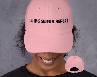 Embroidered Golf Hat: Funny "Swing Swear Repeat" Cap
