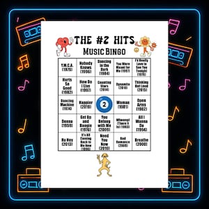 Il gioco di bingo musicale numero 2, playlist Spotify®, 45 canzoni, 30 cartelle immagine 2