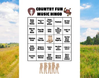 Country Music Bingo Game with Spotify® Playlist, 30 Cards