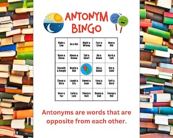 Bingo de sinónimos y antónimos: aprendizaje en el aula (descarga digital)