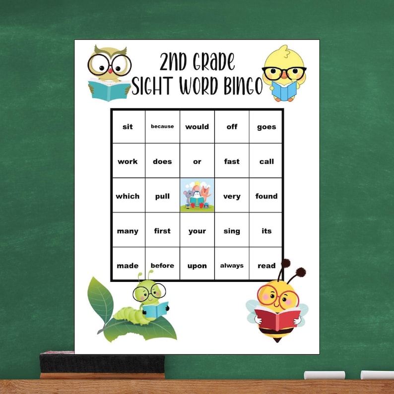 Sight Word Bingo for 1st and 2nd Grade, Digital Download & Printable - Etsy