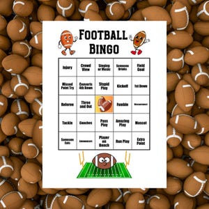 Jeu de bingo pour fans de football, jeu de bingo pour une soirée football, amusant pour les amateurs de football, 20 cartes