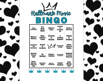 Hallmark Movie Bingo Cards, Generic Hallmark Movie Bingo, Printable Hallmark Movie Bingo Cards, Holiday Movie Bingo, Movie Bingo Cards