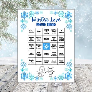Hallmark Movie Bingo, Love in Winter Movie Bingo Cards, Movie Bingo Digital Download, Movie Bingo Card, Rom Com Bingo, Romance Movie Bingo