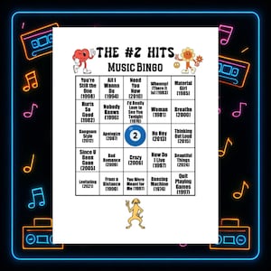 Il gioco di bingo musicale numero 2, playlist Spotify®, 45 canzoni, 30 cartelle immagine 1