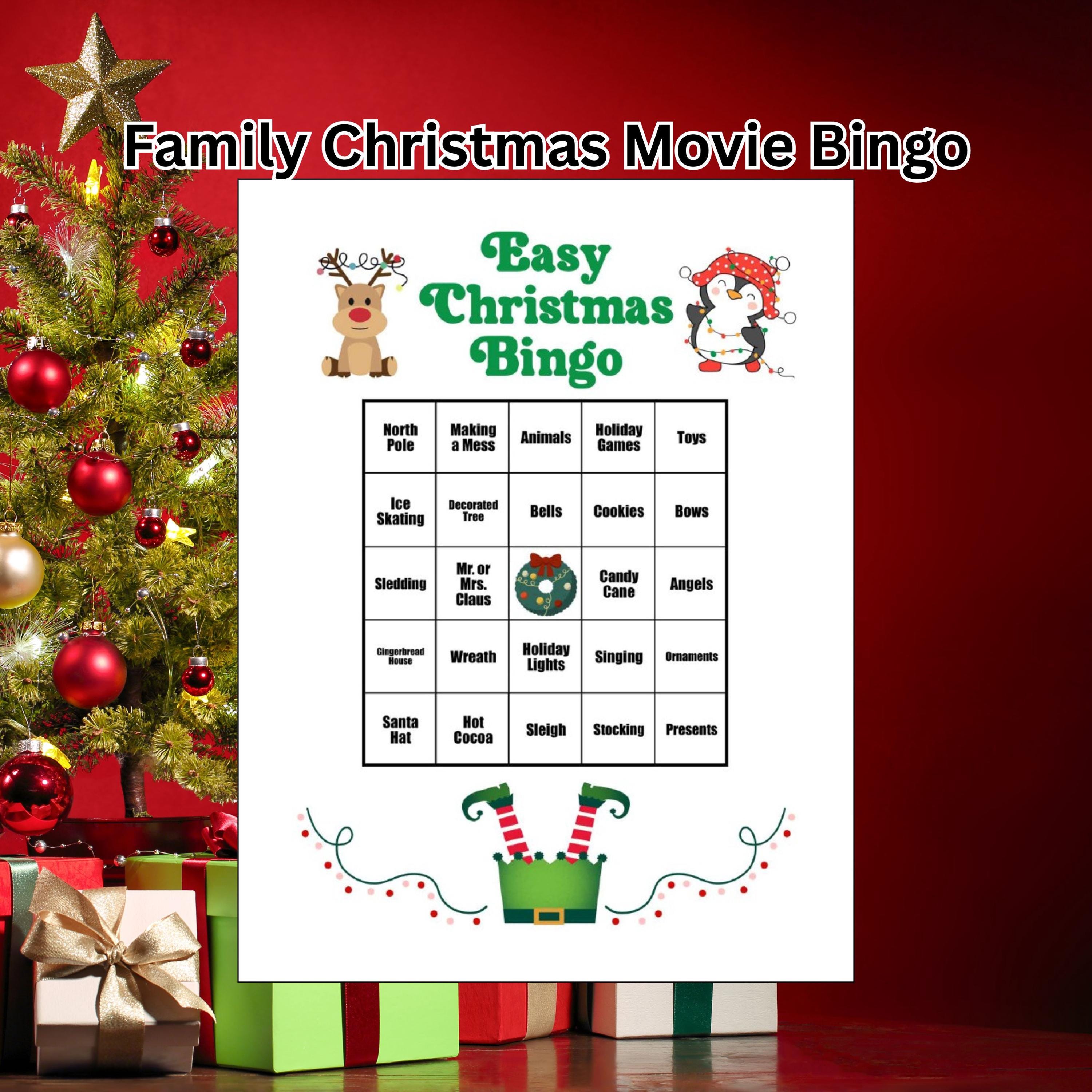 Easy Christmas Movie Bingo, Christmas Movie Bingo Card, Bad Christmas Movie Bingo, Holiday Movie Bingo, Christmas Movie Bingo Printable