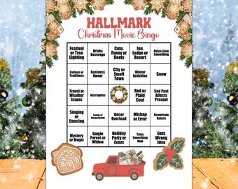 Hallmark Christmas Movie Bingo, 30 Cards, Christmas Movie Bingo, Hallmark Bingo Card, Hallmark Movie Bingo, Hallmark Christmas Bingo