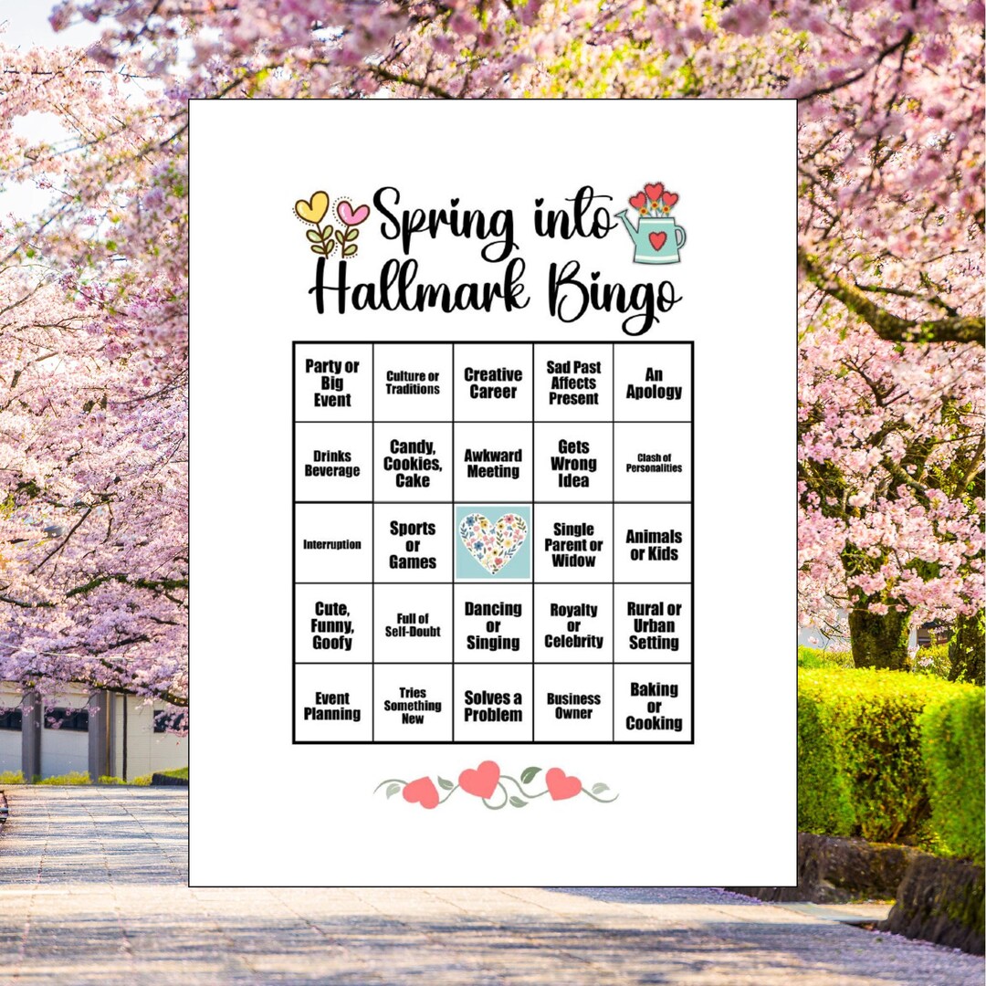 Spring Hallmark Movie Bingo Cards, Movie Night Games, Set of 25