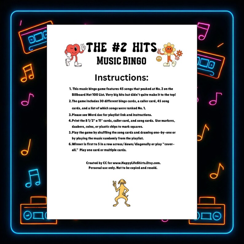 Il gioco di bingo musicale numero 2, playlist Spotify®, 45 canzoni, 30 cartelle immagine 3