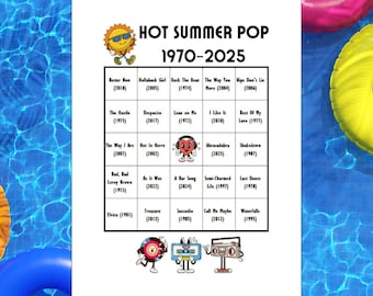 Bingo de música pop de verano: canciones de los años 70 a los 2000, lista de reproducción de Spotify®