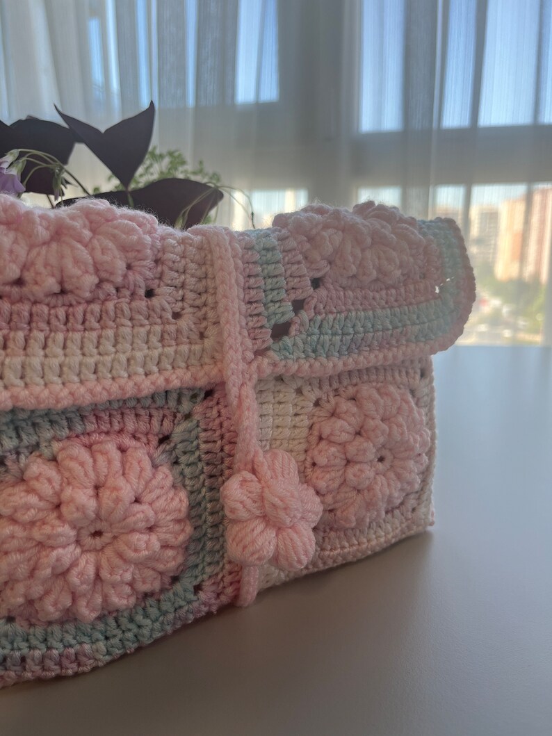 Crochet Book Cover Crochet Granny Square Book Pouch Handmade Book