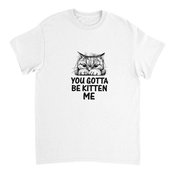 Katze T-Shirt, Weißes Unisex T-Shirt, Lustiges T-Shirt, Katzen Spruch, Haustier, Geschenk für Sie, Süßes Katzen Shirt, Niedliche Katze