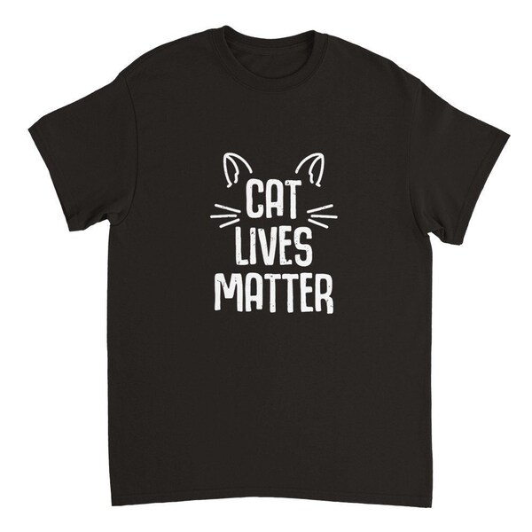 Lustiges Katzen T-Shirt, Schwarzes Unisex Shirt mit Katzen Motiv, Katzen Mama, Haustier, Süß, Niedlich, Geschenk für Sie, Katzenbesitzer