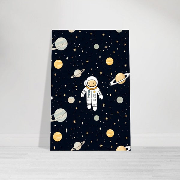 Astronaut Poster, Weltraum Alu Druck, Kinderzimmer Wandbild, Raumfahrt Kunstdruck, Kind, Geburtstagsgeschenk Geschenkidee Weihnachtsgeschenk