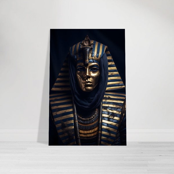 Pharaoh Wandbild, Ägypten Leinwand, König Alu Druck, Ägyptischer Herrscher Poster, Pharaoh Kunstdruck, Mumie, Geschenk für ihn, Geschenkidee