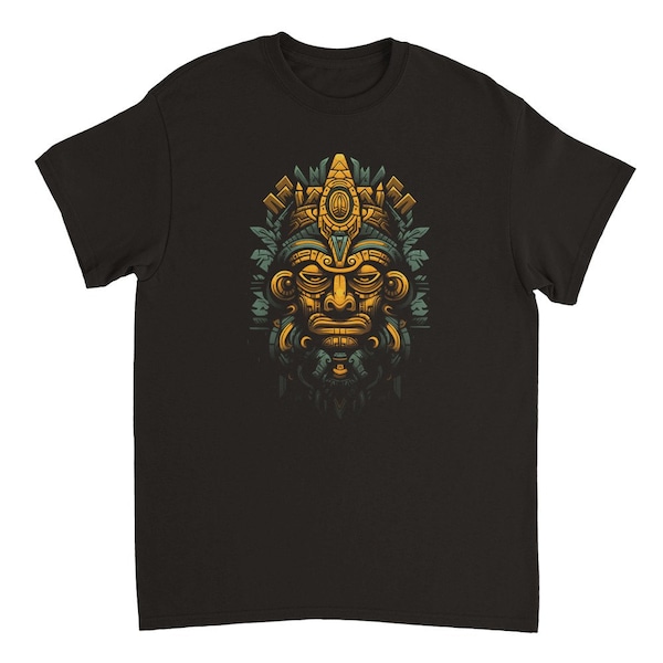 Tribal T-Shirt - Schwarzes Baumwolle T-Shirt mit Azteken Motiv - Kulturell inspiriertes Design für Kunstliebhaber und Fans von Tribal Muster