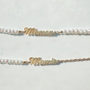 Pulsera de Perlas Personalizada "Mamá Abuela" - Regalo para el Día de la Madre - Regalo para el Día de la Abuela - Joyería Hecha a Mano - Perla Blanca