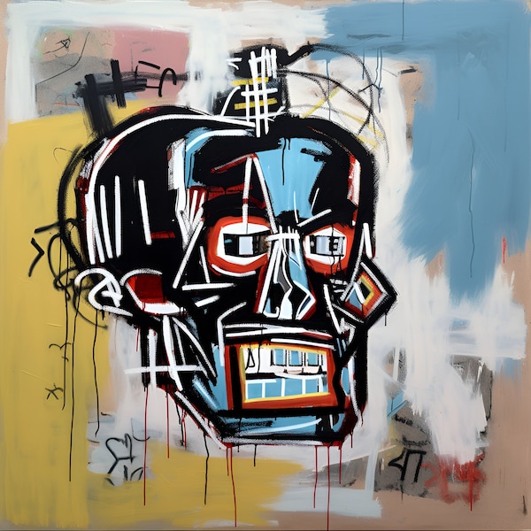 Digitale Grafik inspiriert von „Untitled“ von Jean-Michel Basquiat.