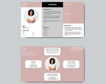 Model template persona + empathy map french on adobe