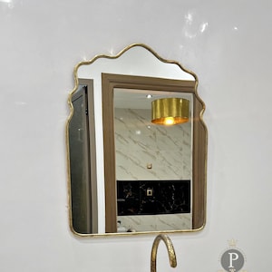 Boho Wall Mirror, Valentines Day Mirror Gift Ideas, Elegant Vanity Mirror, Scallop Wall Mirror, Asymmetrical Mirror, Arch Elegant Wall Décor
