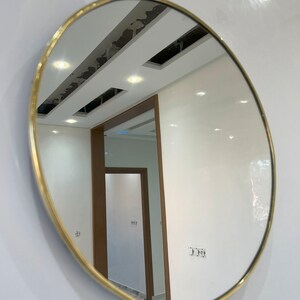 Runder Spiegel, handgefertigter Messingspiegel, Wandspiegel, Bronze-Messing-Spiegel, Wanddekor Bild 5