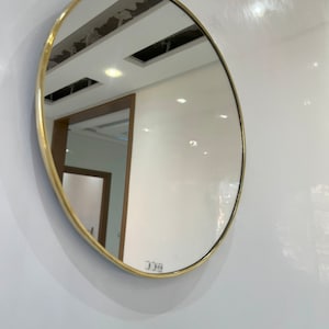 Runder Spiegel, handgefertigter Messingspiegel, Wandspiegel, Bronze-Messing-Spiegel, Wanddekor Bild 9