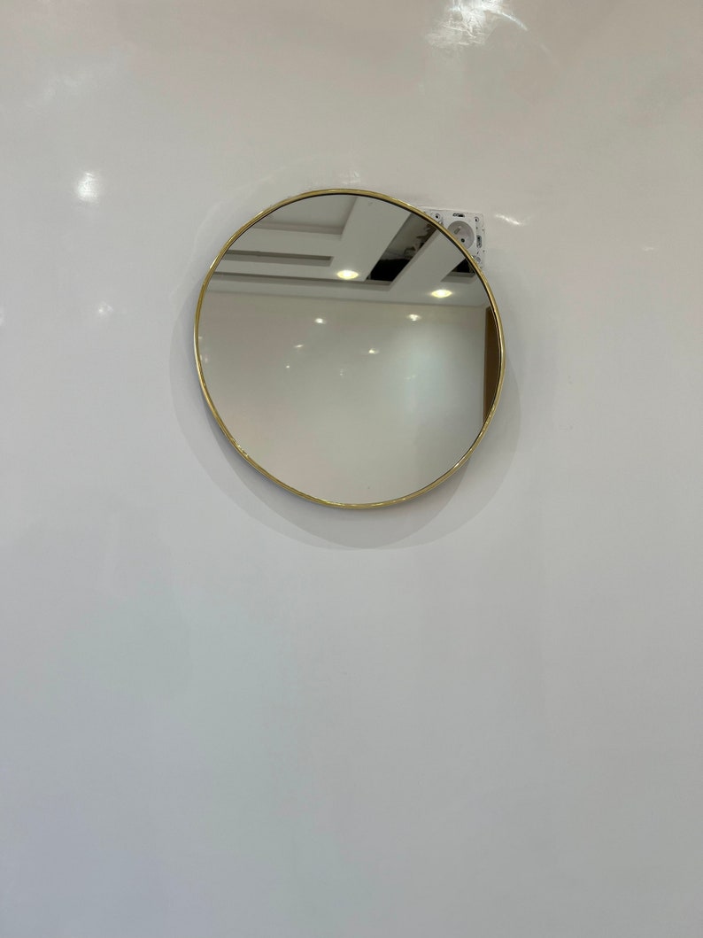 Runder Spiegel, handgefertigter Messingspiegel, Wandspiegel, Bronze-Messing-Spiegel, Wanddekor Bild 2
