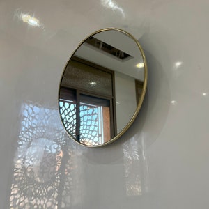 Runder Spiegel, handgefertigter Messingspiegel, Wandspiegel, Bronze-Messing-Spiegel, Wanddekor Bild 3