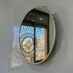 Runder Spiegel, handgefertigter Messingspiegel, Wandspiegel, Bronze-Messing-Spiegel, Wanddekor Bild 4