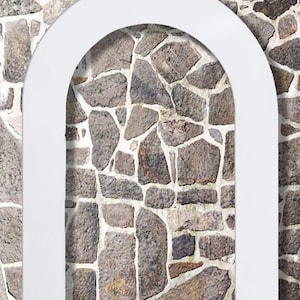 Wood Open Arch Rainbow Wall