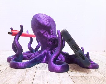 Octopus Desk Organizer, Phone Holder, Pencil Holder, Nautical Theme, Variety of Colors