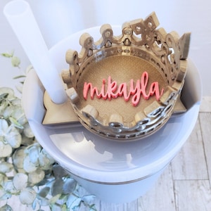 Queen Crown/Tiara 30 oz or 40 oz Personalized/Custom Tumbler Name Tag, Tumbler Lid Tag, Tumbler Plate Topper H2.0 Quencher ONLY