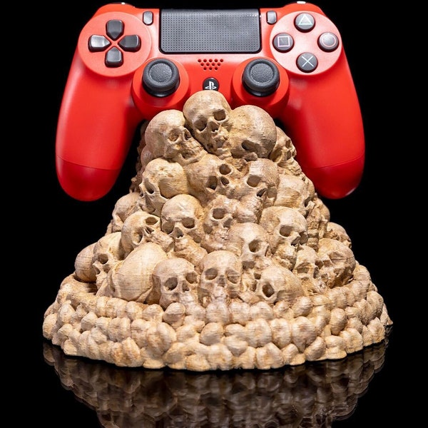 Detailed Skulls Game Controller Holder, Game Controller Stand, Gaming Décor, Variety of Colors, Nintendo Switch, Xbox, PS5