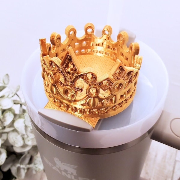 Gold Queen Crown/Tiara 30 oz or 40 oz Personalized/Custom Tumbler Name Tag, Tumbler Lid Tag, Tumbler Plate Topper H2.0 Quencher ONLY