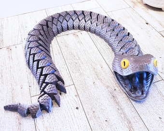 Articulated Bush Viper Snake: 3D Printed Flexible Fidget Toy