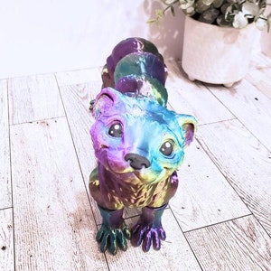 Articulated Ferret In Mardi Gras, Sensory Toy, Fidget Toy, Flexible Toy, Authorized Seller of MatMire Makes, Variety of Colors & Sizes
