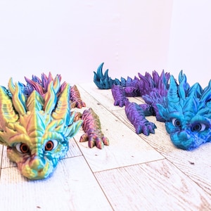 Articulated Cute Baby Dragon, Crystal Dragon, Gem Dragon, Sensory Toy, Fidget Toy, Flexible Toy, Variety of Colors