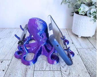 Purple Reign - Octopus Desk Organizer, Phone Holder, Pencil Holder, Nautical Theme, Variety of Colors