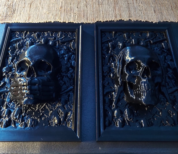 Three Wise Skulls Halloween Wall Art, Hear No Evil, See No Evil