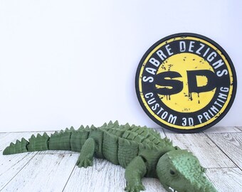 Articulated 3D Printed Crocodile Toy - Realistic and Poseable