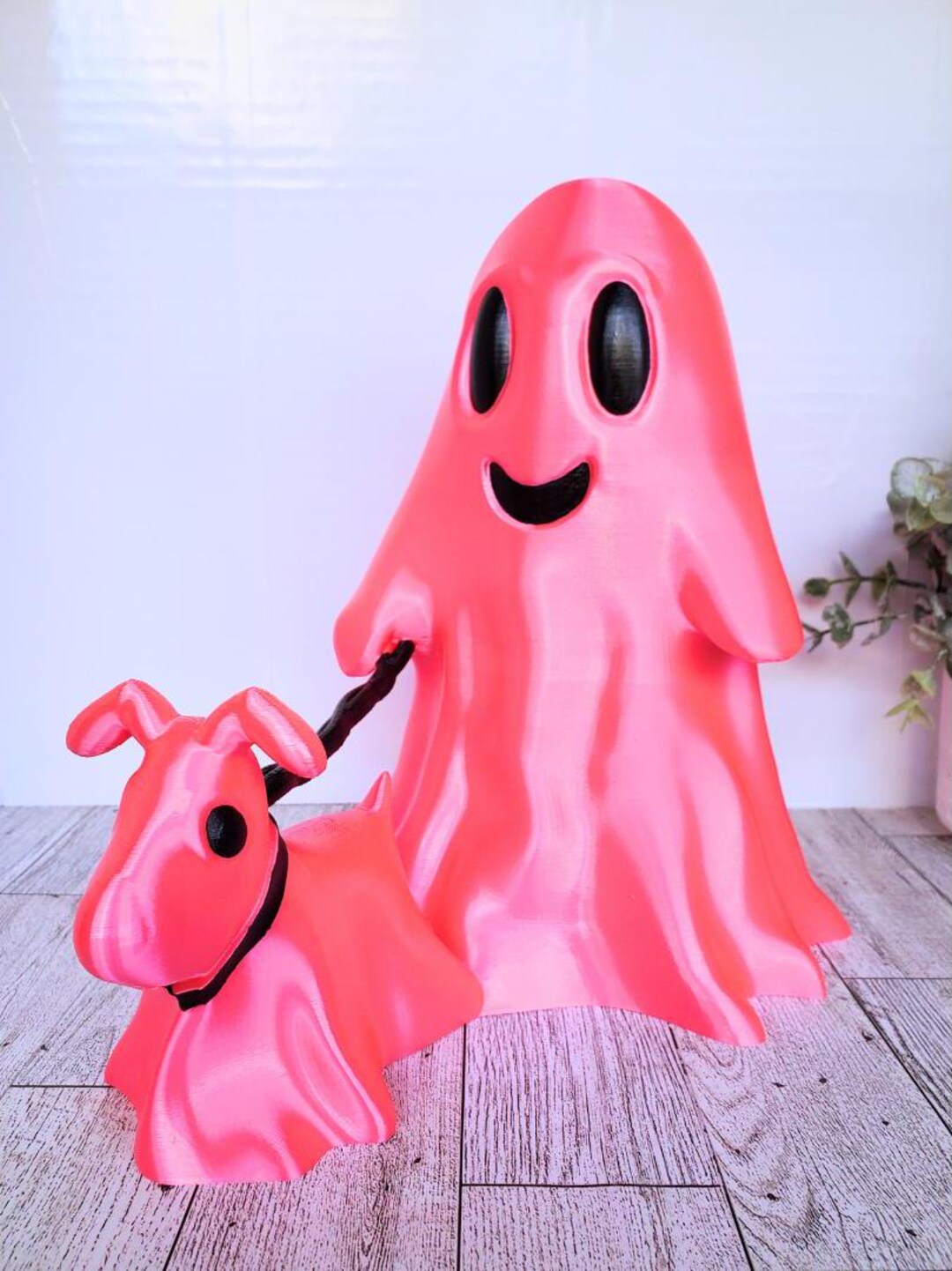 3D Printed Cute Ghost Walking Ghost Dog in Pink Shimmer, Halloween ...