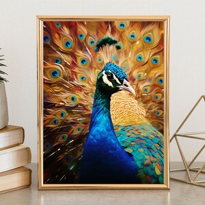 Peacock Wall Art, Peacock Poster, Animal Poster, Animals Wall Decor, Peacock art,  Home Decor, Peacock Wall Decor, Ready to Hand, Wall Art
