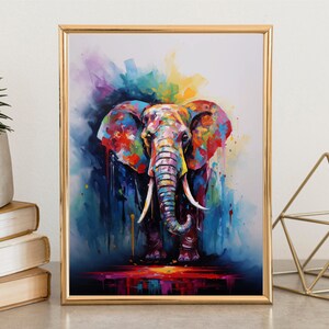 Elephant color splash Poster, Elephant Decor, Elephant Wall Art, Animal Poster, Animal Wall Art, Home Decor, Office Decor, Colorful elephant